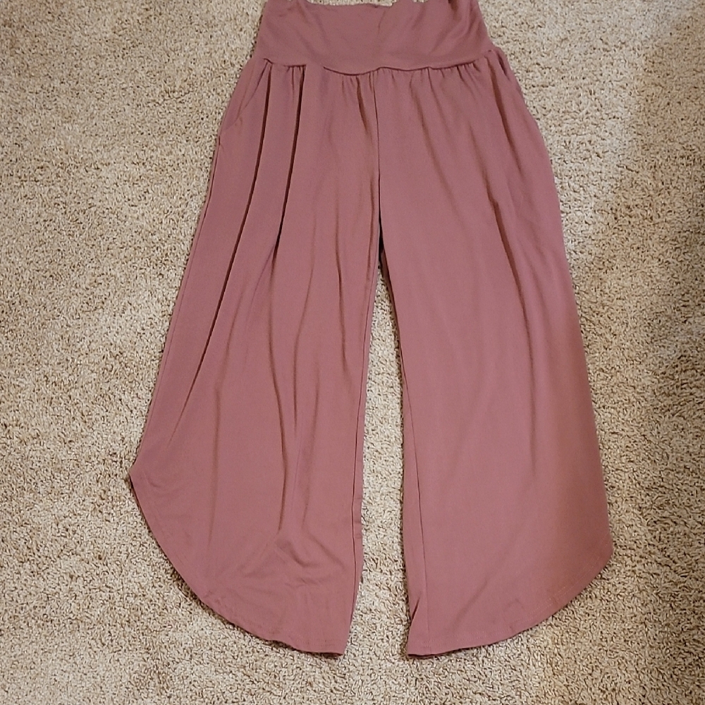 Women's Mauve Wide-Leg Pants